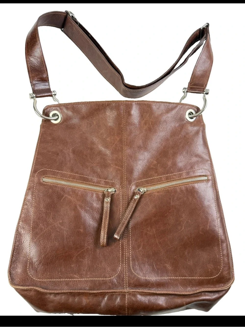 CRIZ Swiss Messenger Unisex Crossbody Bag Handmade Minimalist Quiet Luxury EUC